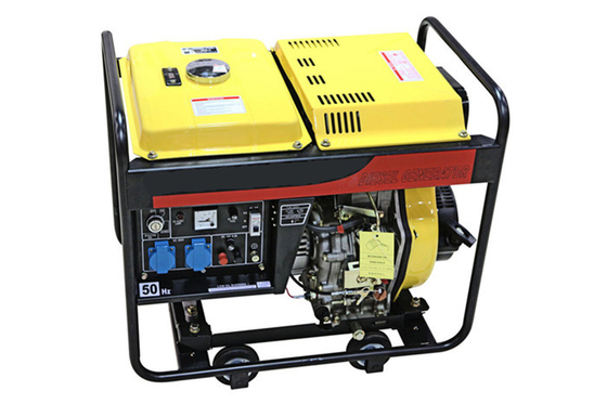 220V generatore diesel portatile di monofase 5kva con l'inizio elettrico 4.5kva delle ruote