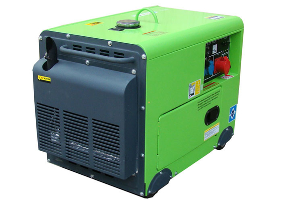 rame portatile silenzioso diesel di colore verde 100% del generatore 4.5kw 1 fase